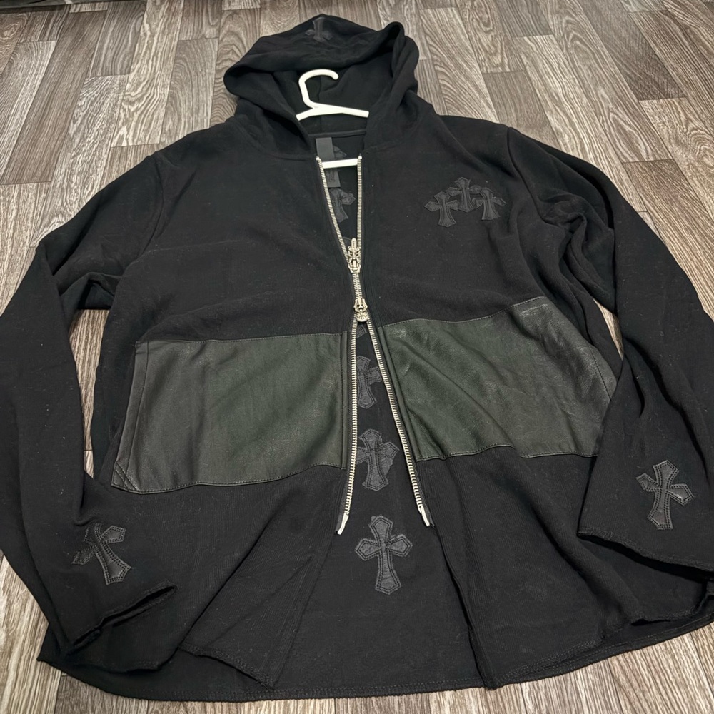 Chrome Hearts Black Olive Zip Up Sweater